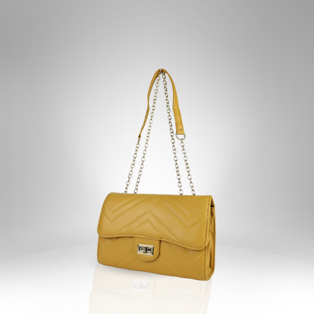 Women's Chic Chevron Chain Strap Handbag - AX-130 - Image 3