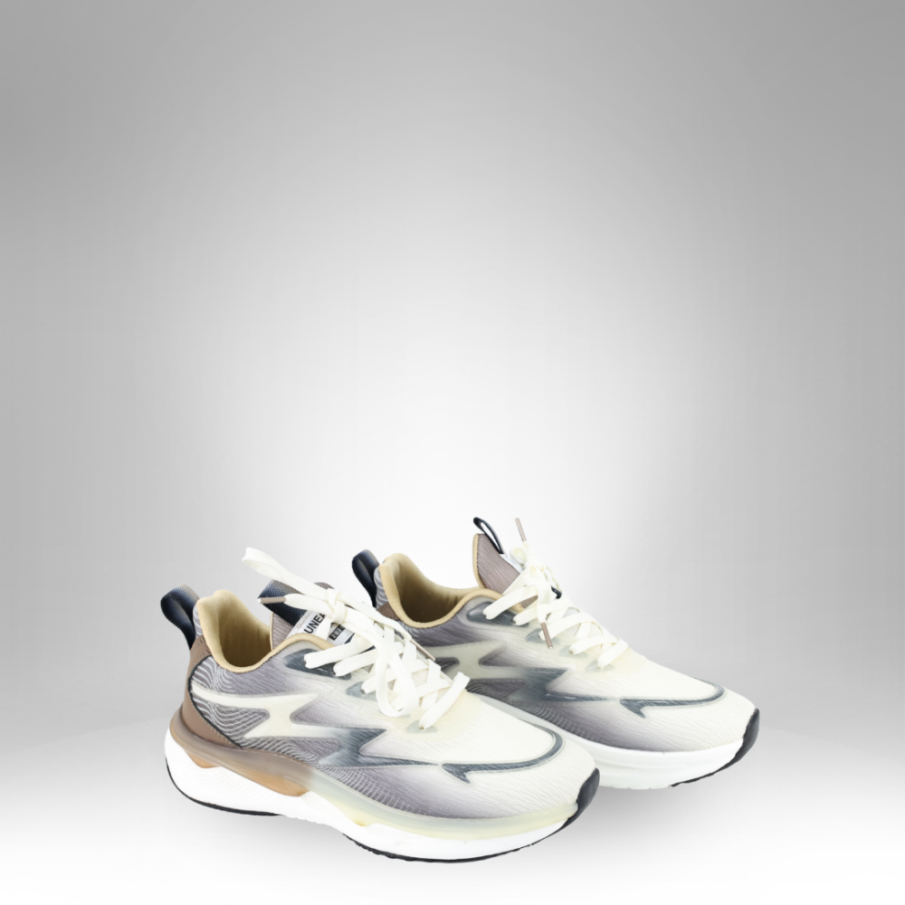 Men's White and Orange Performance Sports Shoes - L-148