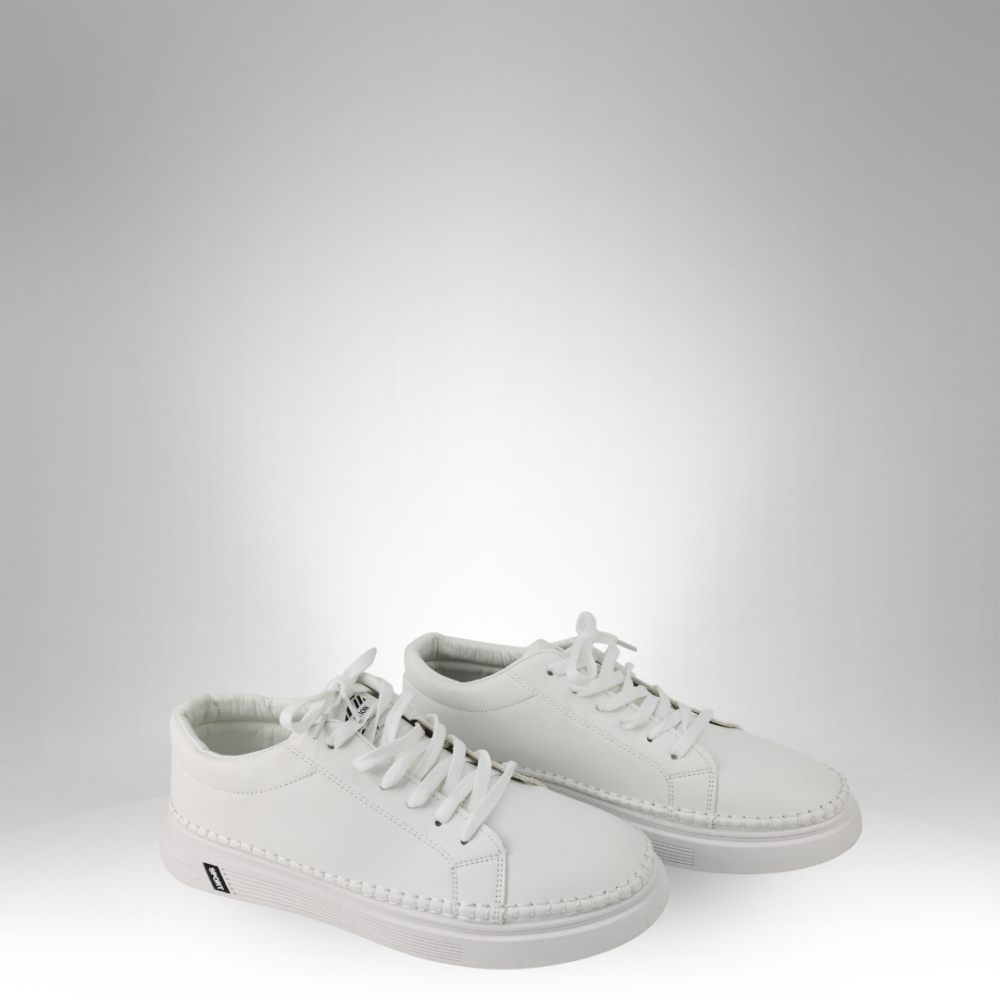 Sleek Men's White Casual Sneakers – Comfortable  - HH-A2718 - Image 2
