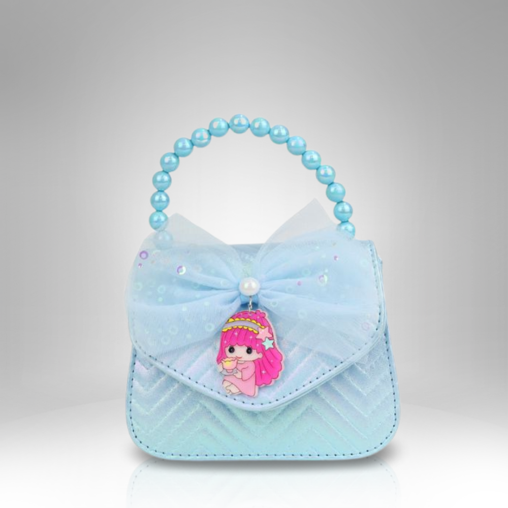 Pearl Handled Kids Handbag with Character Design - 612-15