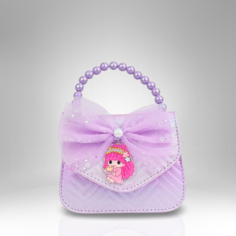 Pearl Handled Kids Handbag with Character Design - 612-15 - Image 4