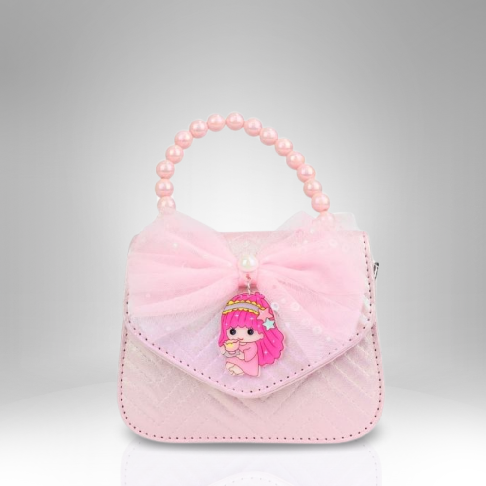 Pearl Handled Kids Handbag with Character Design - 612-15 - Image 3