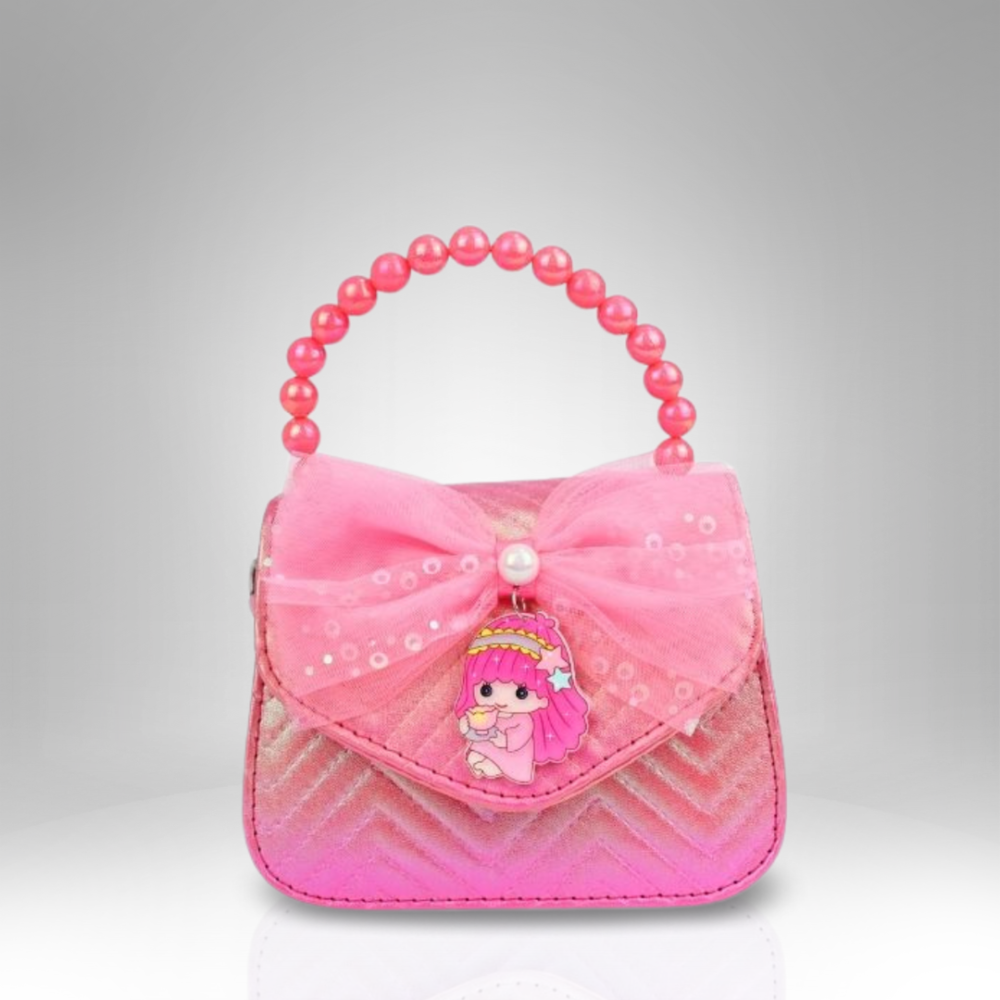 Pearl Handled Kids Handbag with Character Design - 612-15 - Image 2