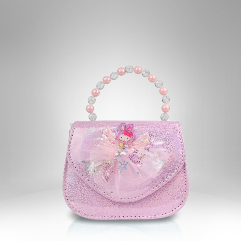 Pearl Handled Kids Handbag with Character Design -  612-10 - Image 4