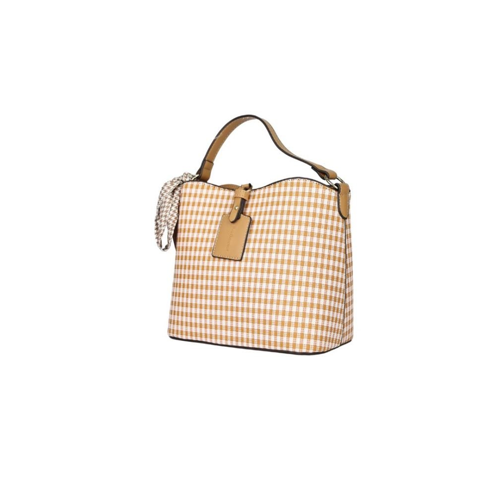 Gingham Pattern Handbag with Decorative Bow - SD-2111 - Image 3