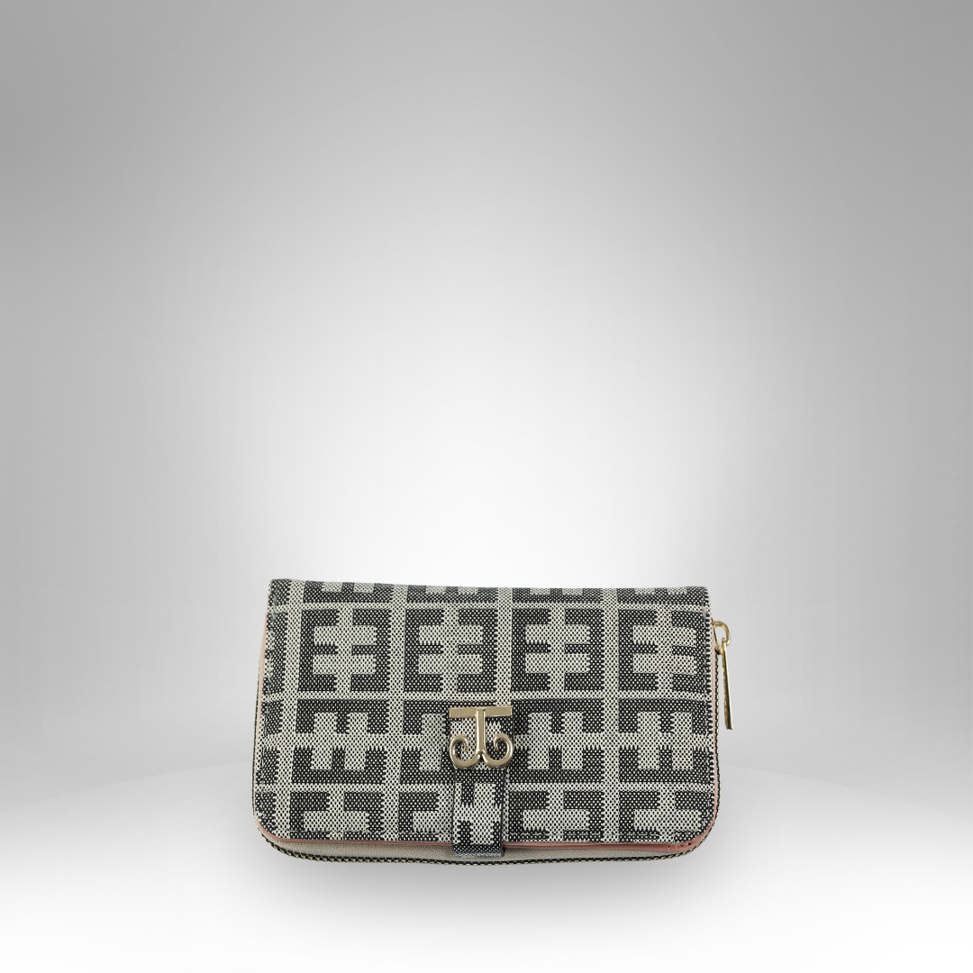 Monogram Pattern Snap-Closure Rexin Wallet - XX-13