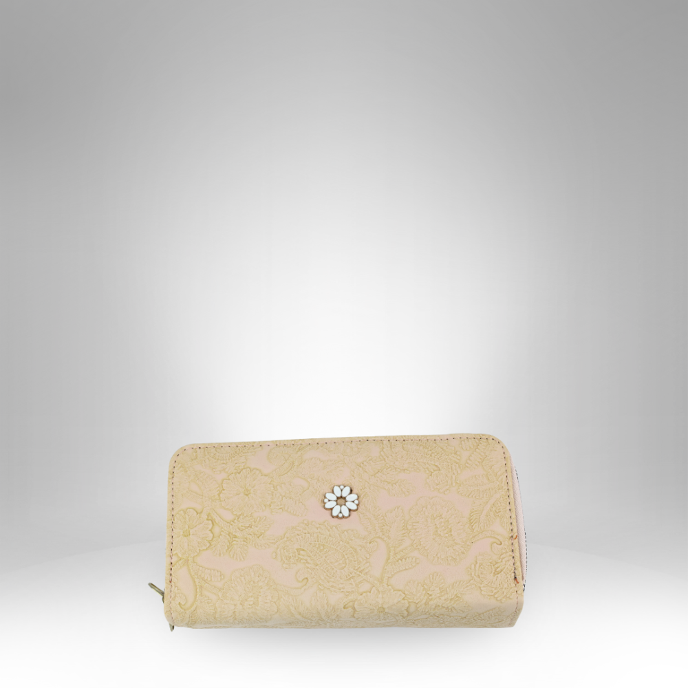 Floral Embellished Quilted Wallet - ZP3-3
