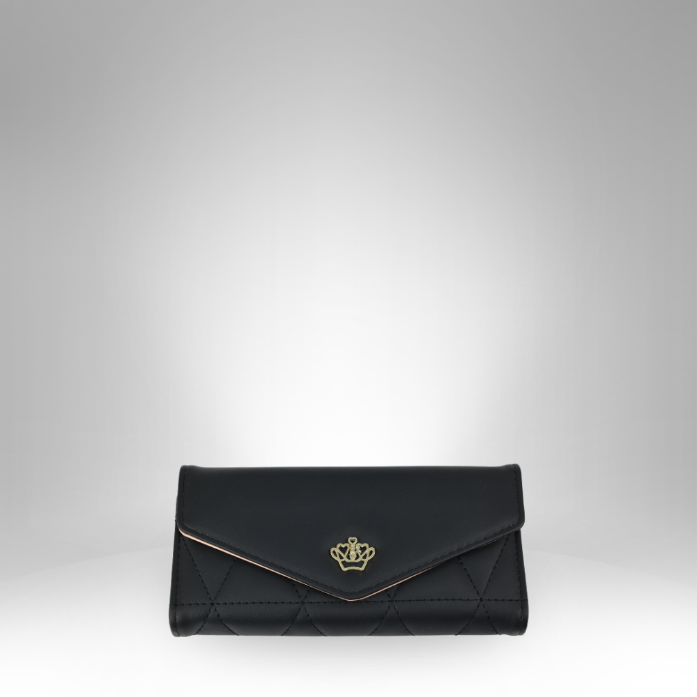 Quilted Envelope-Style Snap-Closure Rexin Wallet - RR-335