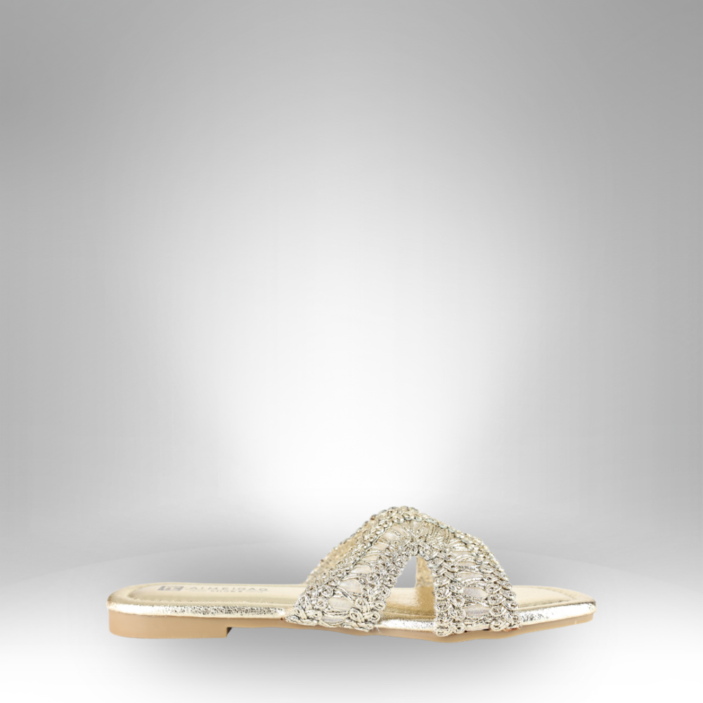 Women’s Beaded Cross-strap Slide Sandals - 303-117 - Image 3