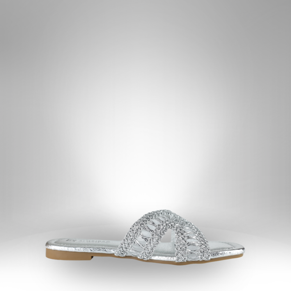 Women’s Beaded Cross-strap Slide Sandals - 303-117 - Image 2