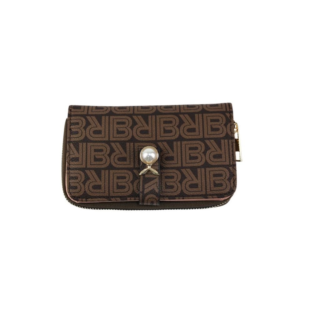 Chic Monogram Print Rexin Wallet with Pearl Detail - TP-000140 - Image 5