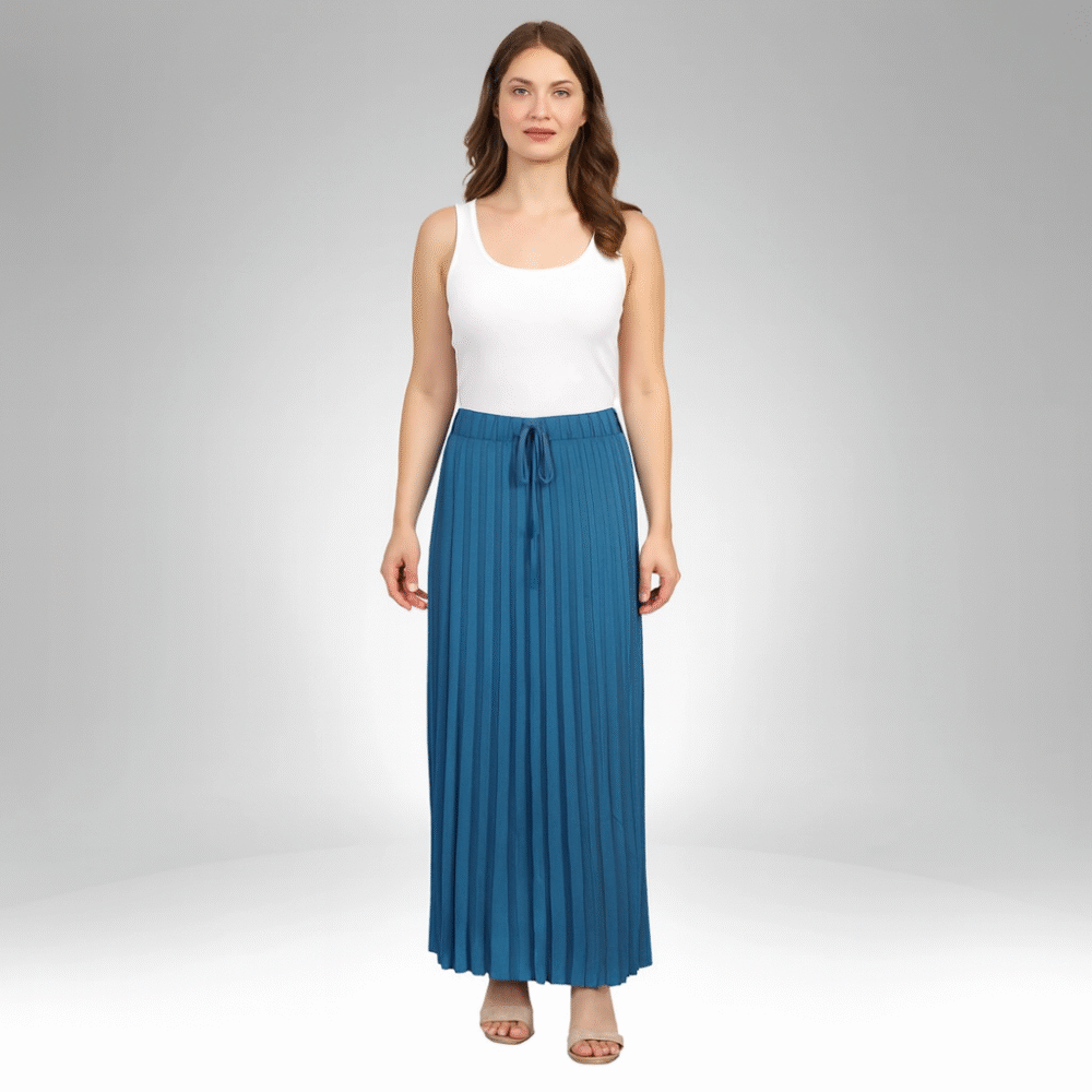 Flowy Pleated Maxi Skirt ( E22189 )