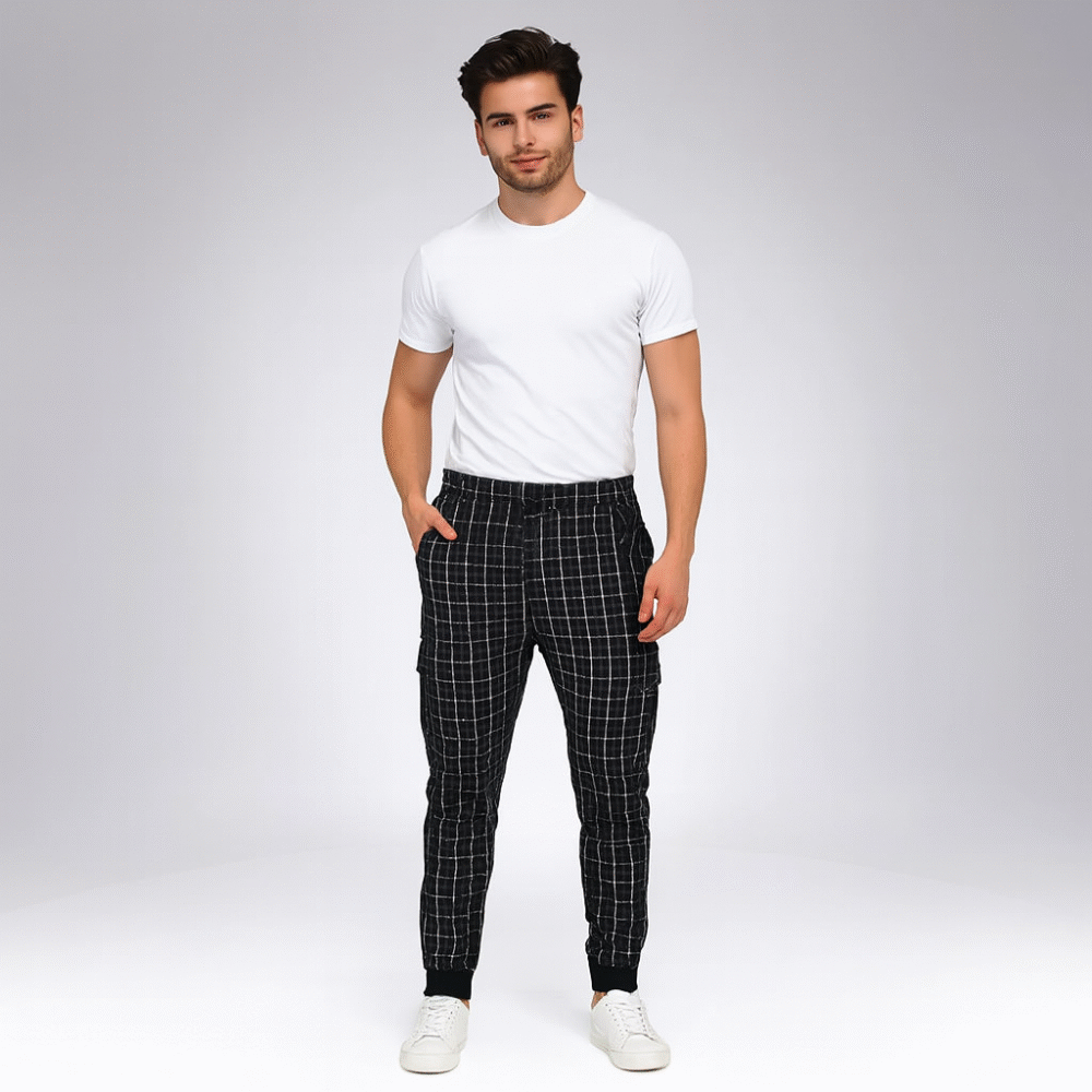 Men's Plaid Cargo Joggers (134 )
