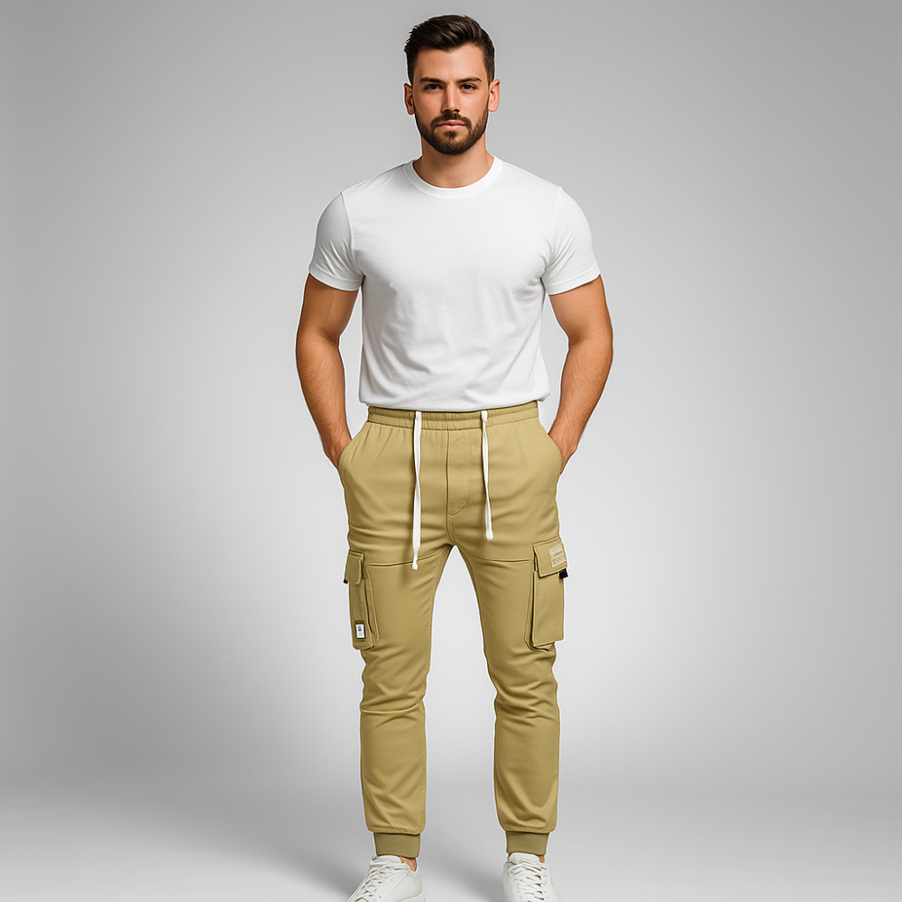 Men’s Slim Fit Cargo Joggers ( 1394-3 )