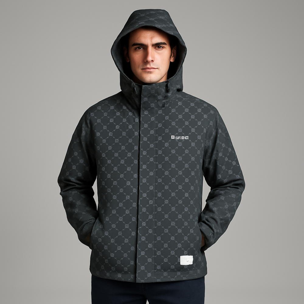 Men's printed hooded jacket ( 2368-1 )