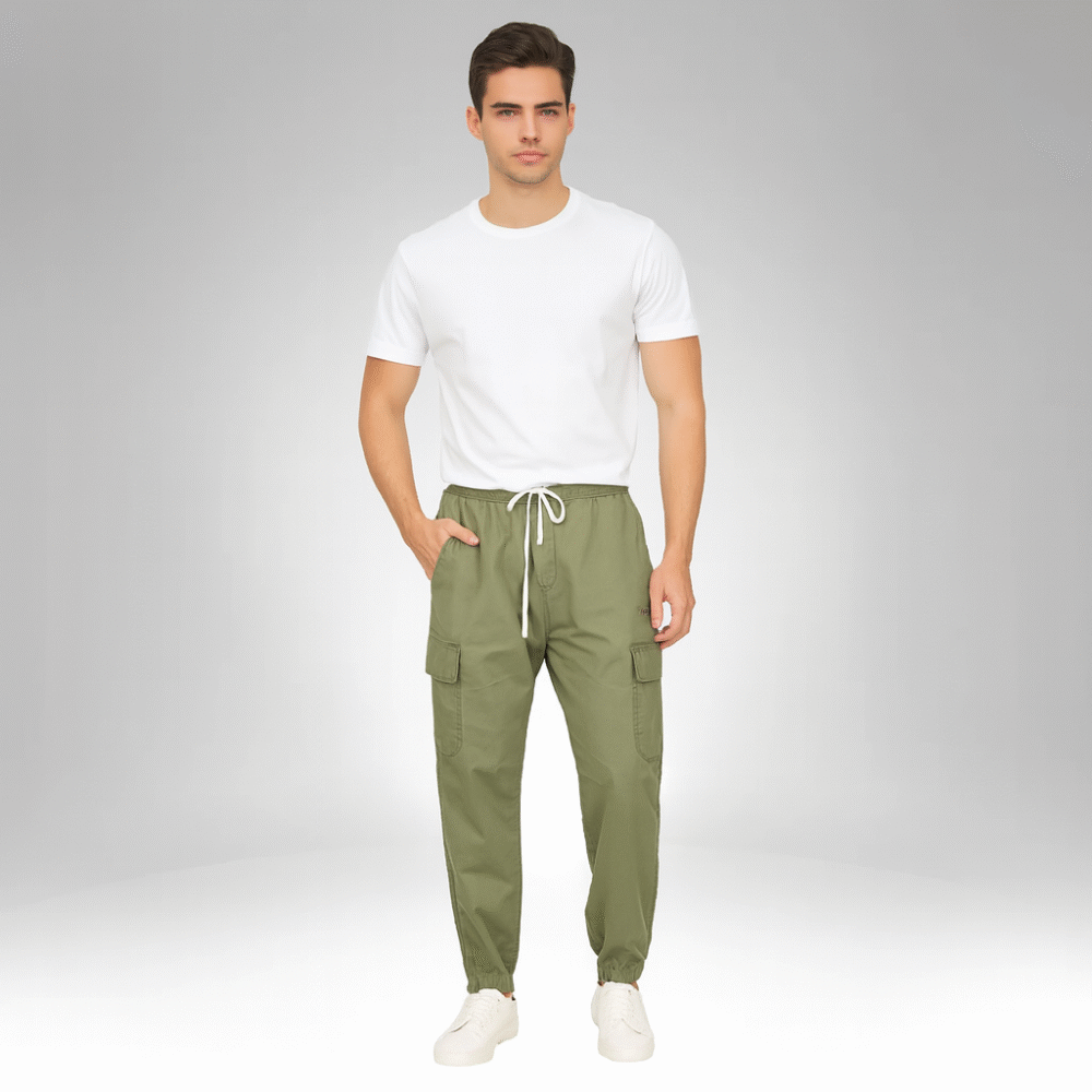 Men's Black Cargo Joggers ( 55035 )