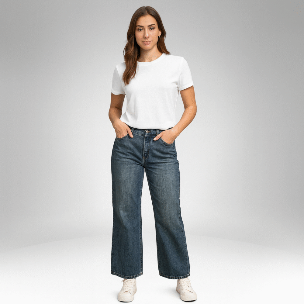 Classic Wide-Leg Denim Jeans (2521)