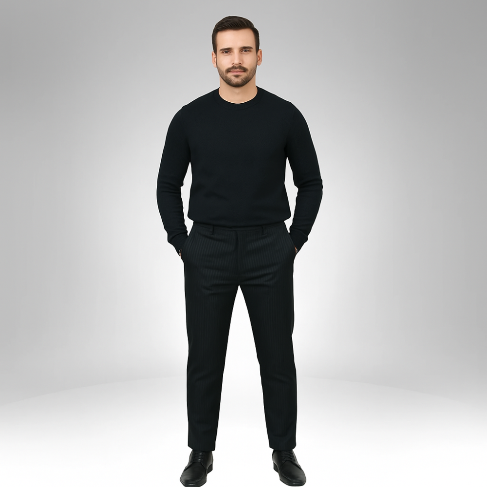 Men's Classic Tailored Pinstripe Trousers ( 763-1 )
