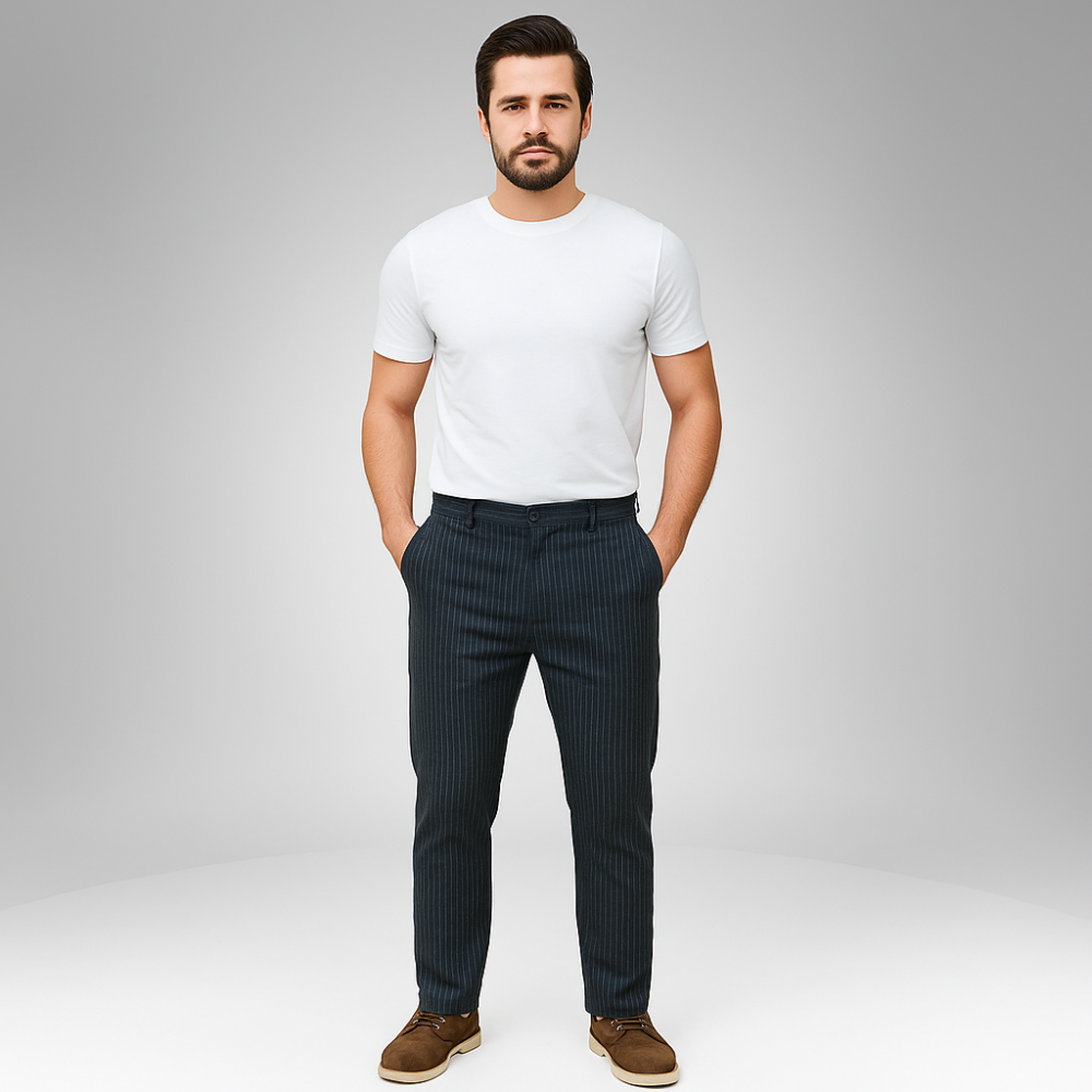 Men's Striped Tapered Pants ( 763-3 )
