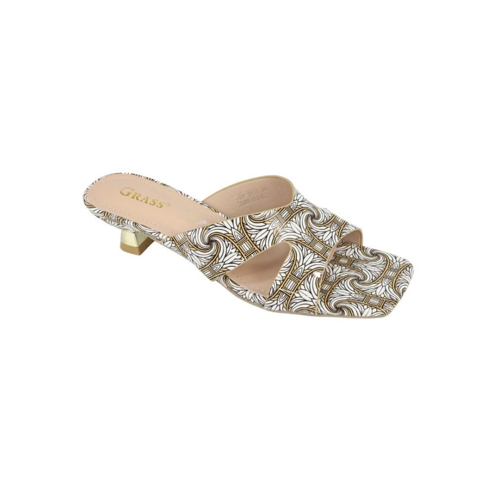 Printed Block Heel Mules for Women GRS-2810 - Image 2