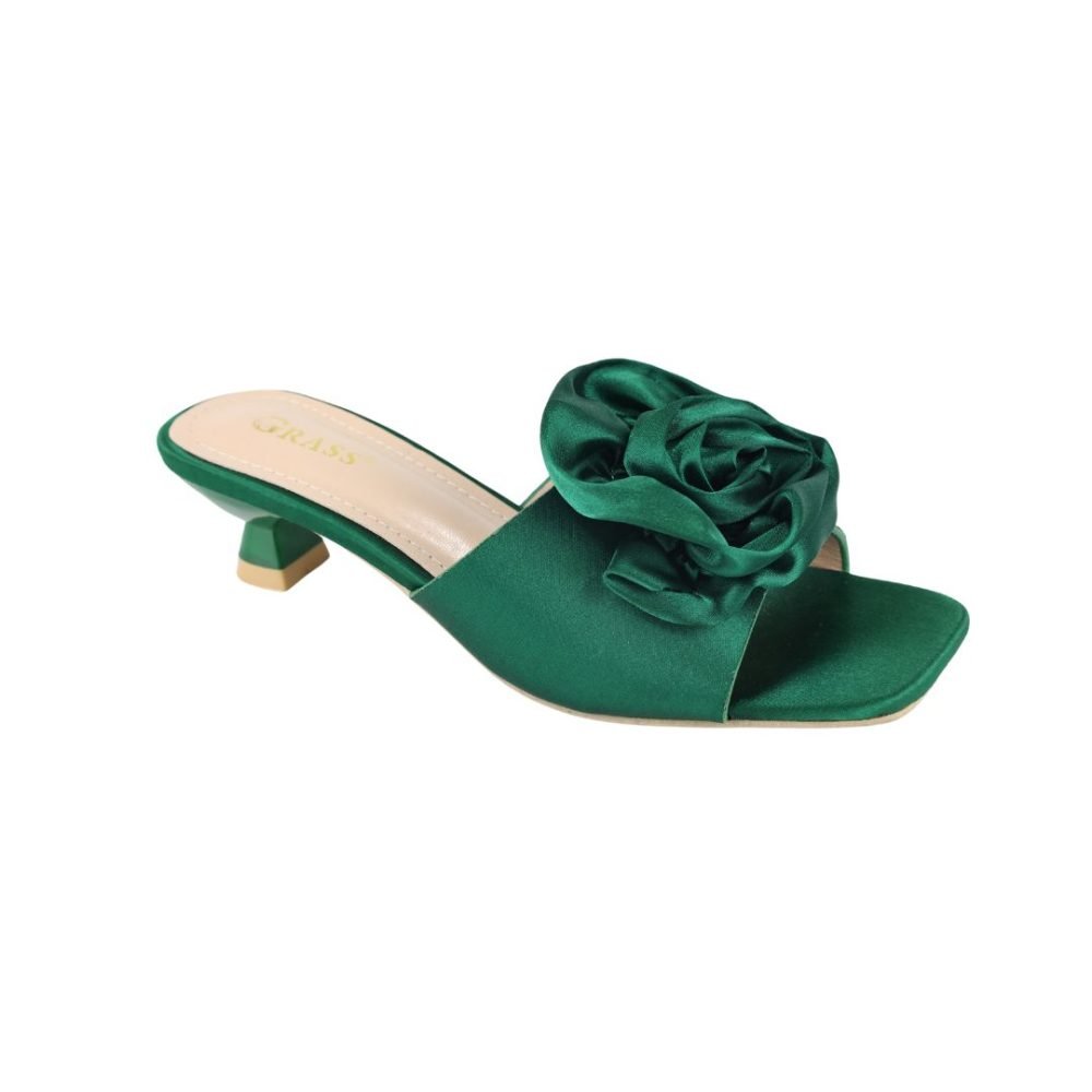 Women's Satin Rose with Small Heel GRS-2877