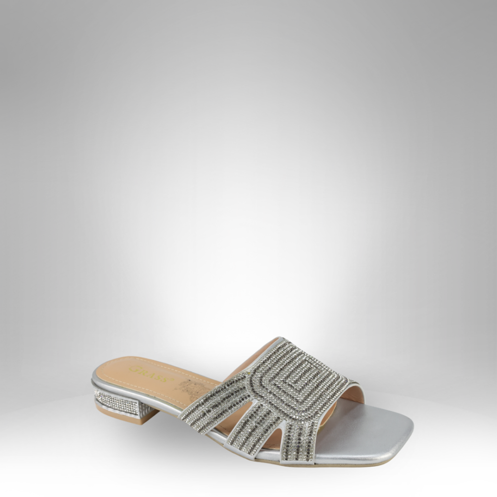 Women's Embellished Low-Heel Slide Sandals GRS-2725 - Image 3