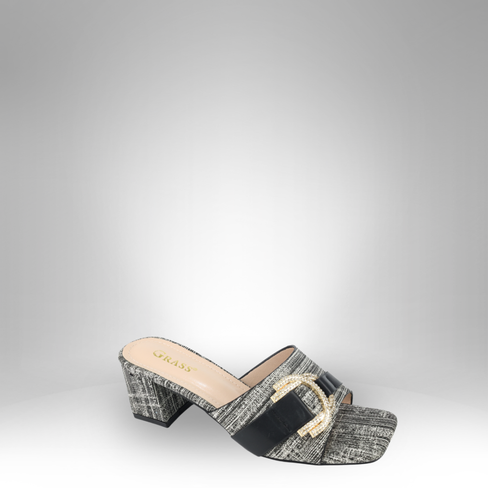 Women's Textured Block Heel Sandals GRS-3153 - Image 3