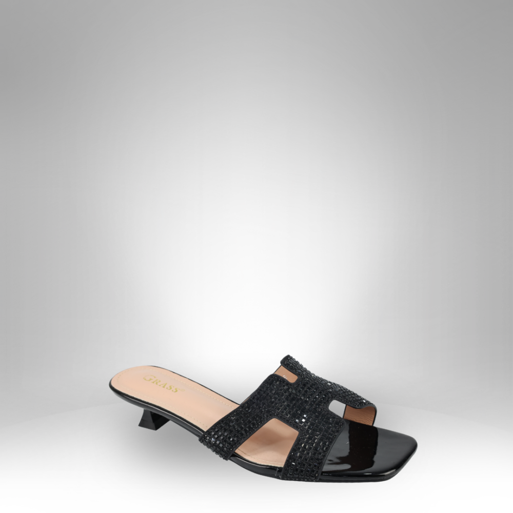 Women's Glitter Block Heel Sandals GRS-2768