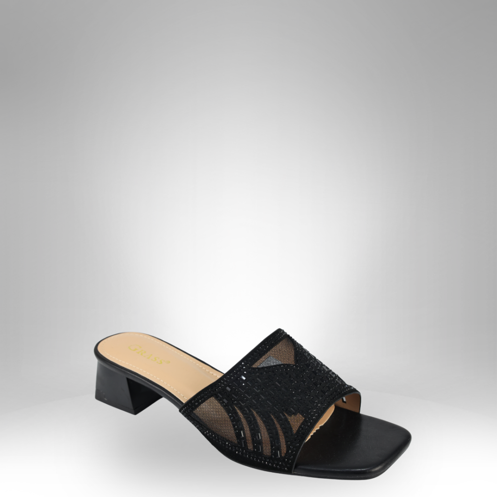 Women's Sequin-Embellished Block Heel - GRS-2729