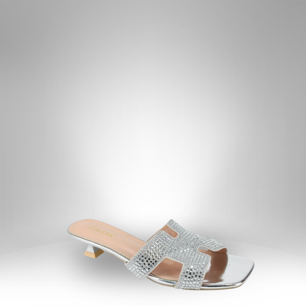 Women's Glitter Block Heel Sandals GRS-2768 - Image 3