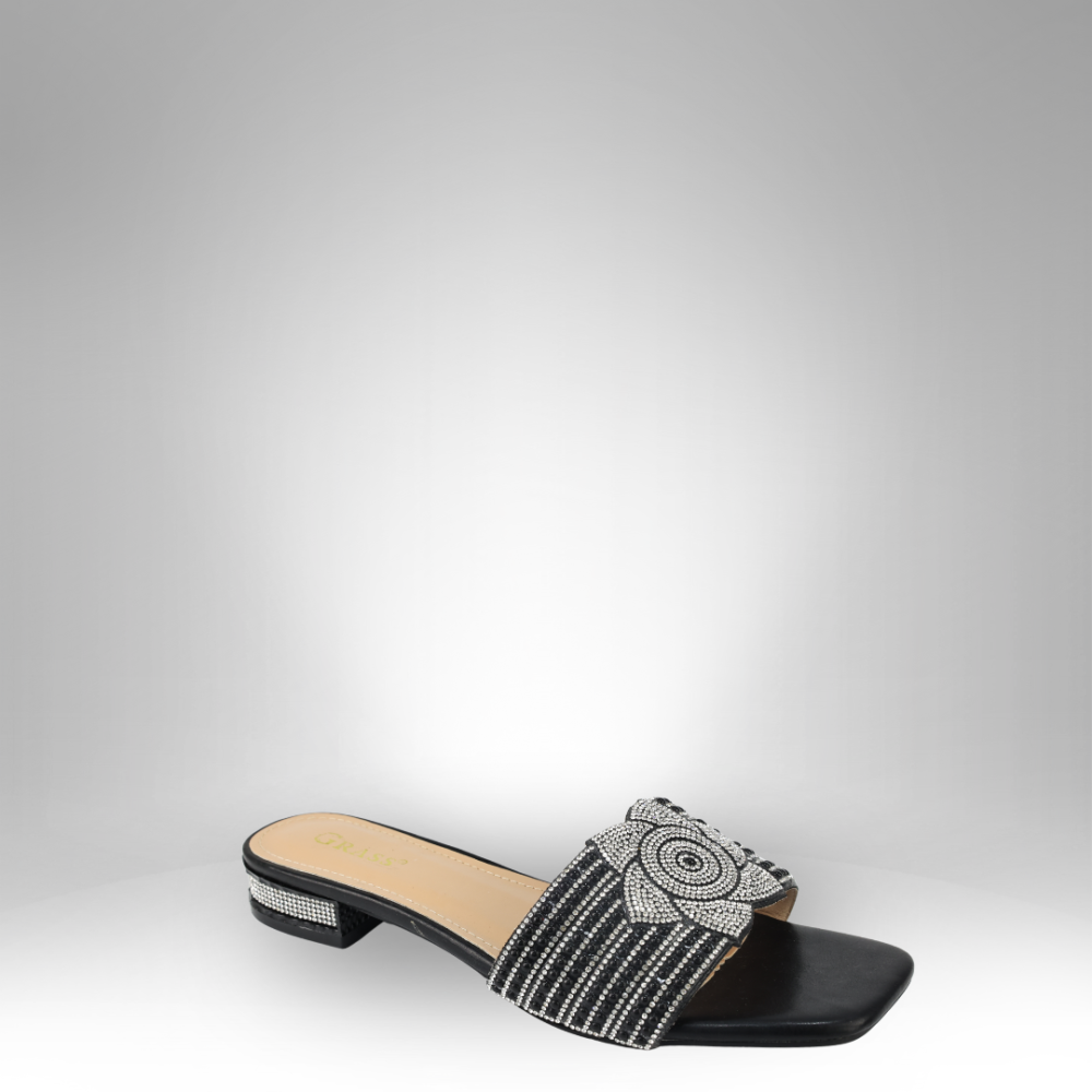 Women's Embellished Low-Heel Slide Sandals - GRS-2726 - Image 3