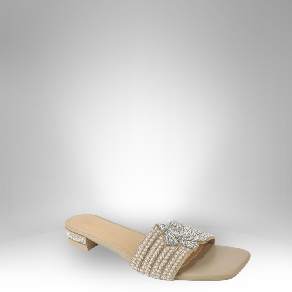 Women's Embellished Low-Heel Slide Sandals - GRS-2726 - Image 2