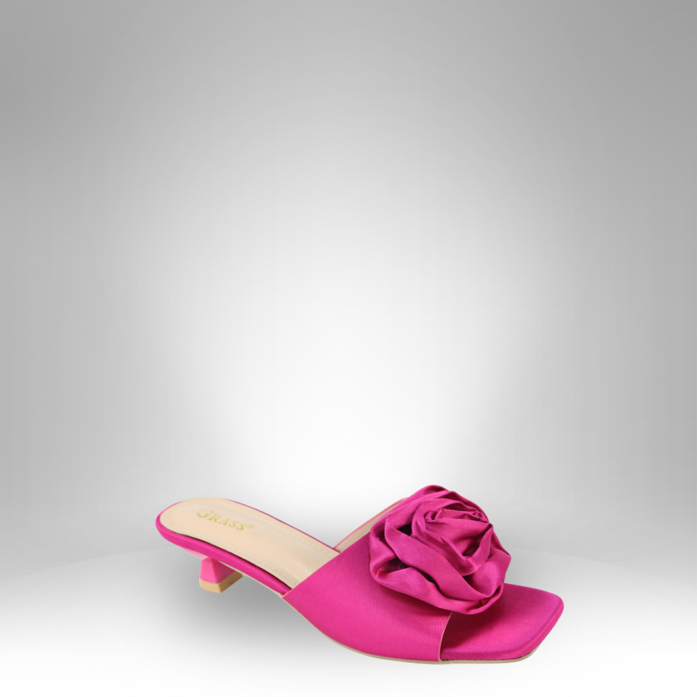 Women's Satin Rose with Small Heel GRS-2877 - Image 3
