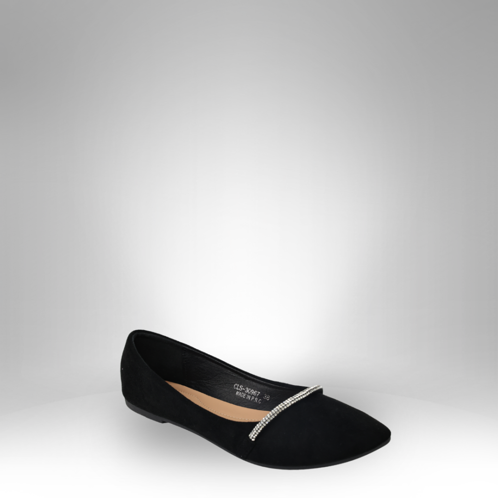 Women's Elegant Black Flats CLS-30967 - Image 3
