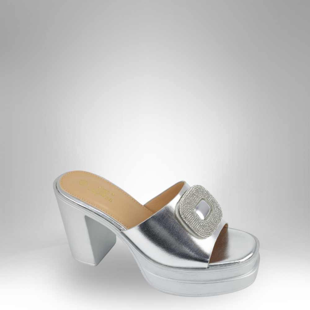 Women's Metallic Platform Heel Sandals - CLS-11097 - Image 3