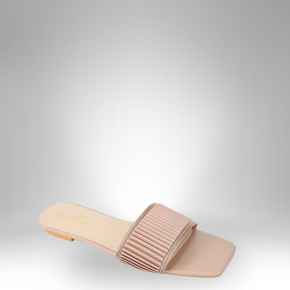 Women's Textured Strap Flat Slide Sandals CLS-72635