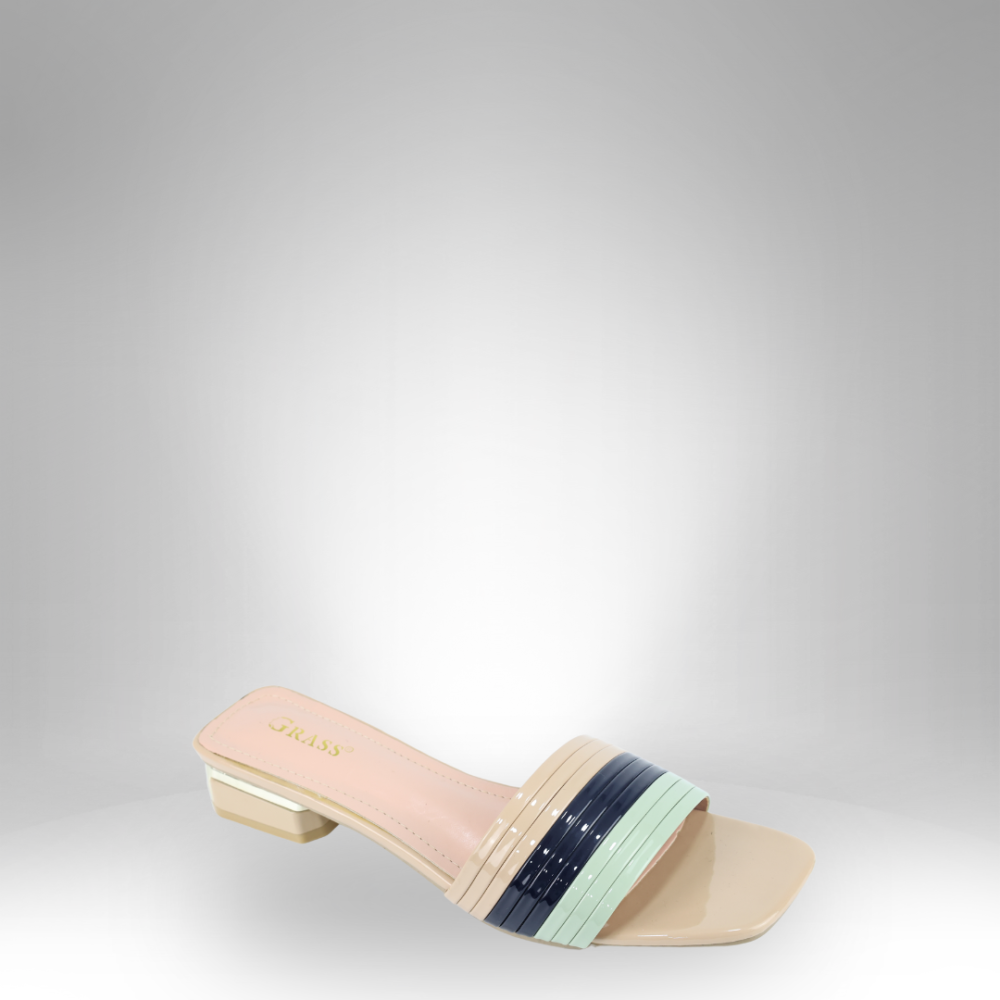 Women's Striped Heeled Sandals - GRS-3131 - Image 3