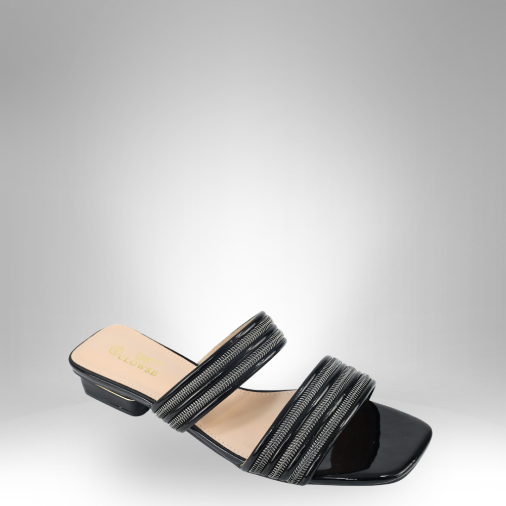 Women's Strappy Block Heel Slide Sandals - CLS-72238