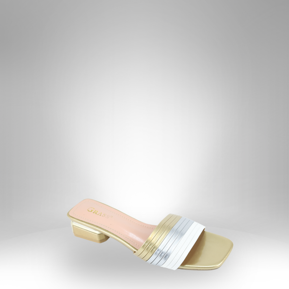 Women's Striped Heeled Sandals - GRS-3131 - Image 2