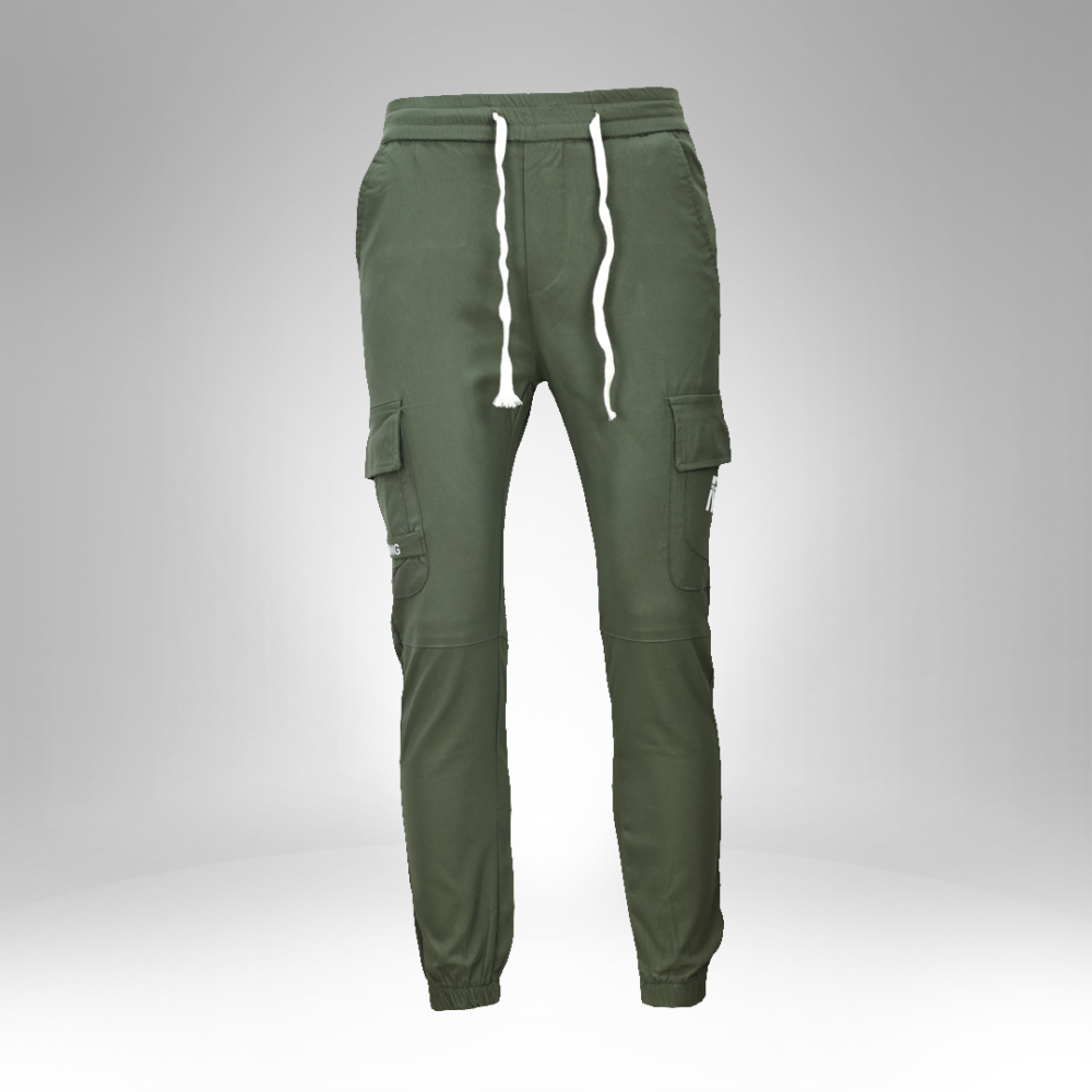 Men’s Olive Cargo Joggers ( 1395-2 ) - Image 2