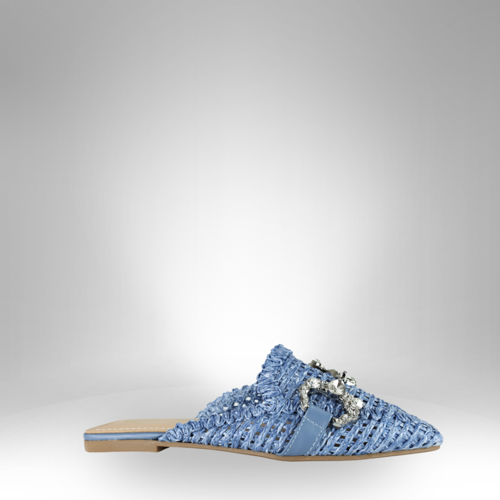 Woven Mules with Rhinestone - GQ-191