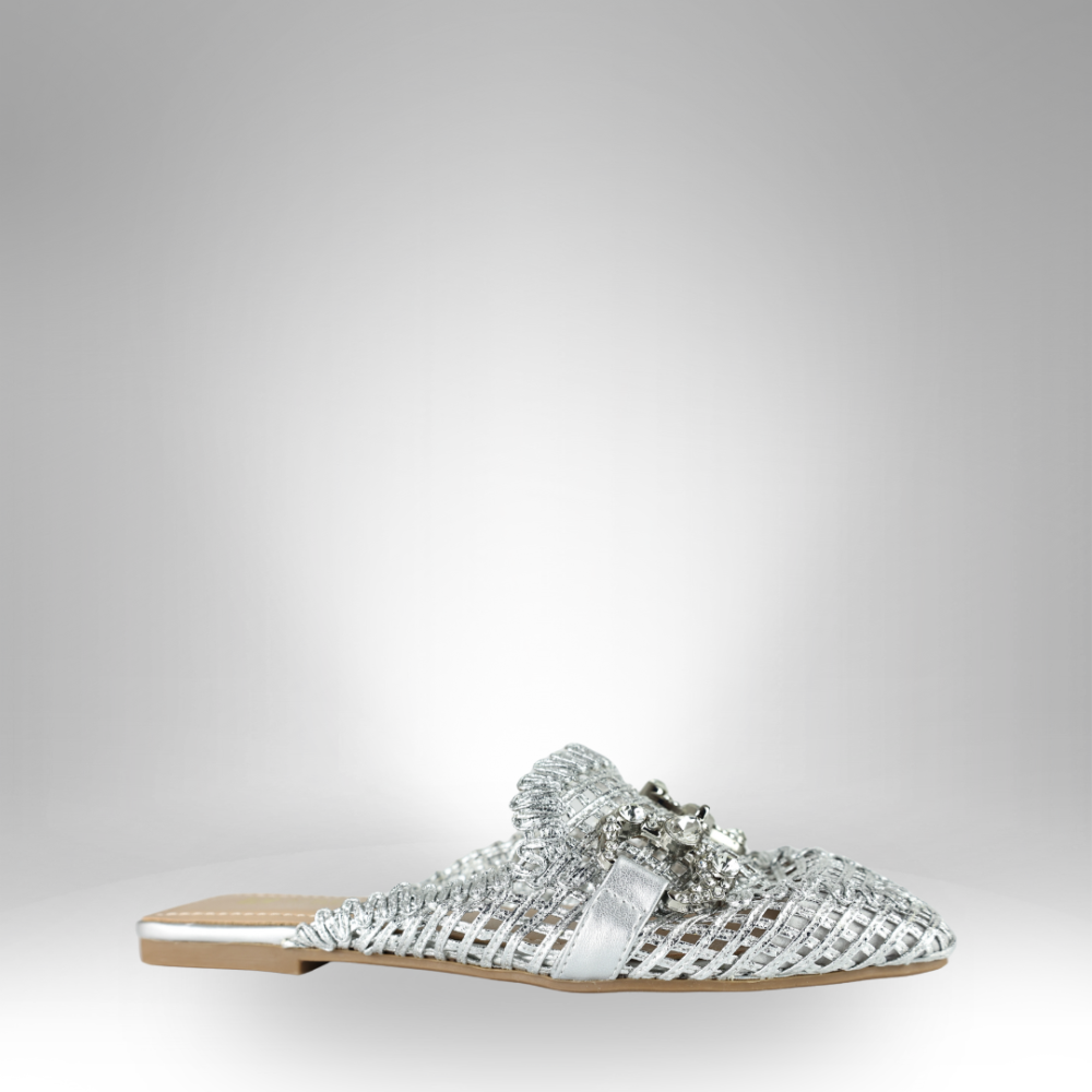 Woven Mules with Rhinestone - GQ-191 - Image 3