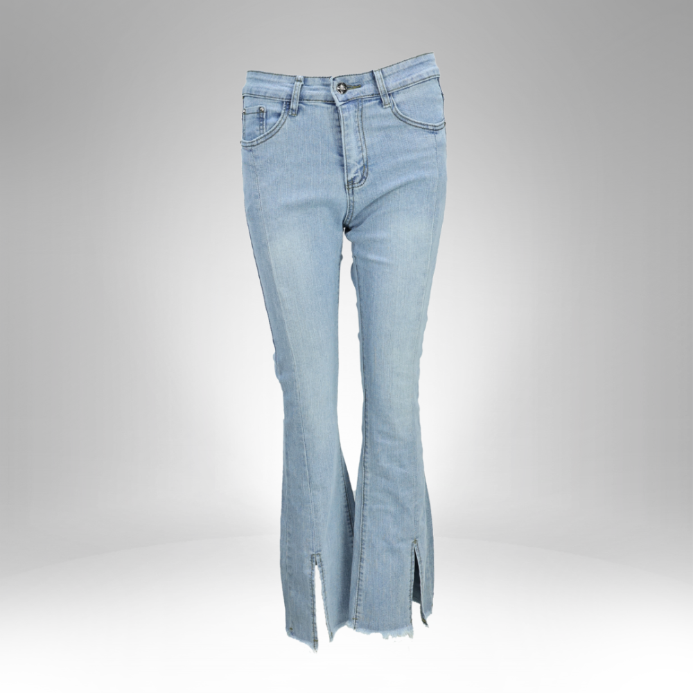 Split Hem Flared Denim Jeans (2318)