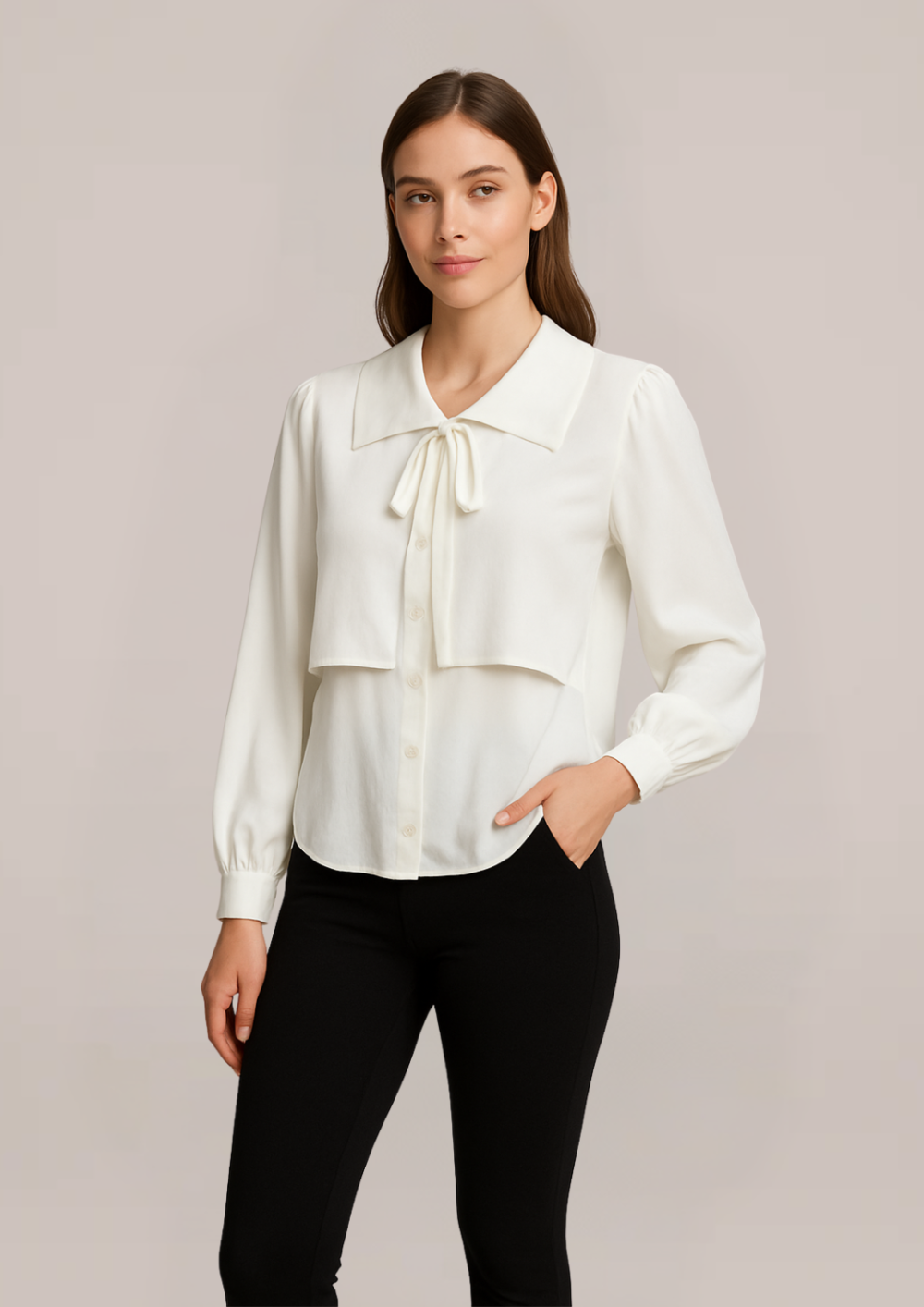 Satin Bow-Tie Blouse ( 882303 )