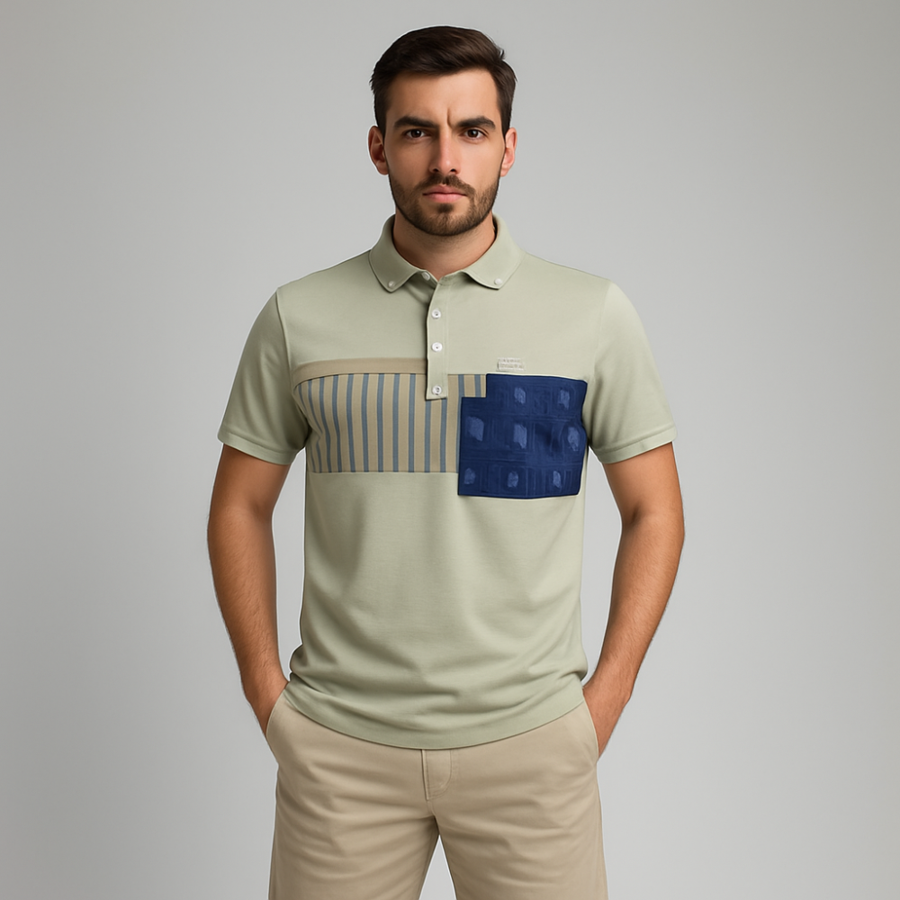 Men's Patterned Polo T-Shirt  T5101