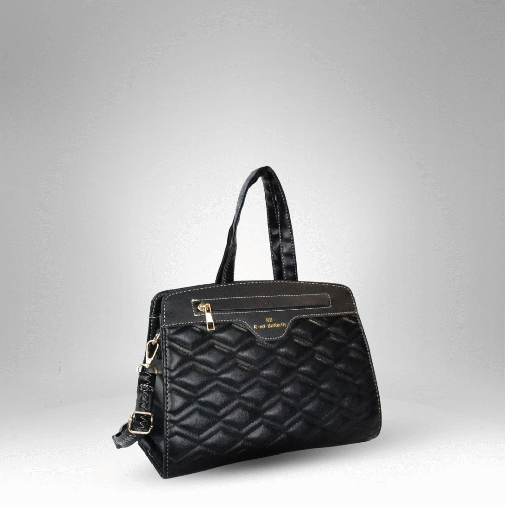 Quilted Women's Handbag with Top Handle and Crossbody Strap (AX-366) - Image 6