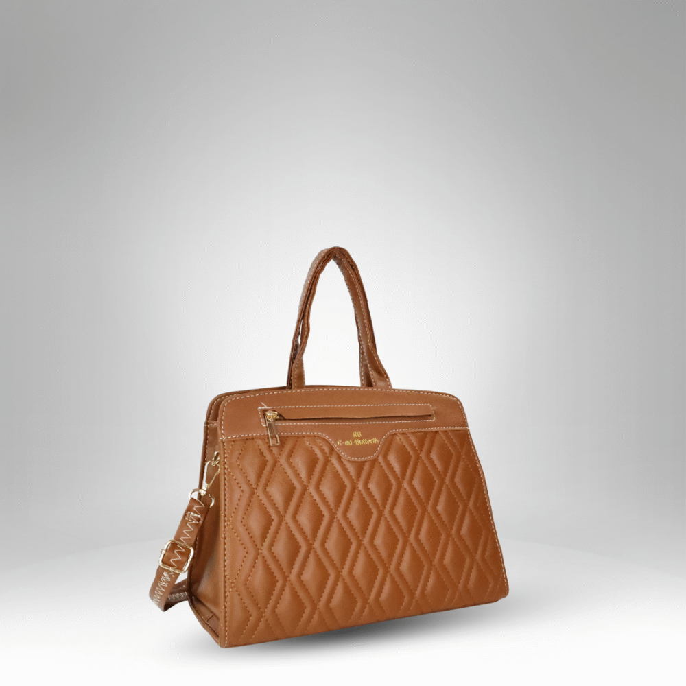 Quilted Women's Handbag with Top Handle and Crossbody Strap (AX-366) - Image 5