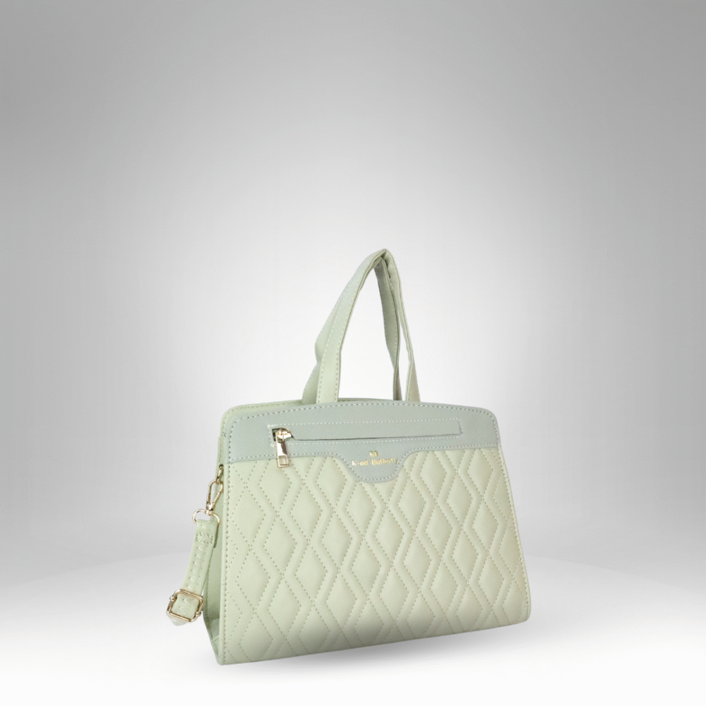 Quilted Women's Handbag with Top Handle and Crossbody Strap (AX-366) - Image 4