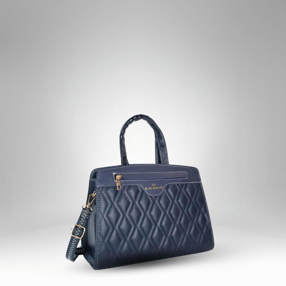 Quilted Women's Handbag with Top Handle and Crossbody Strap (AX-366) - Image 3