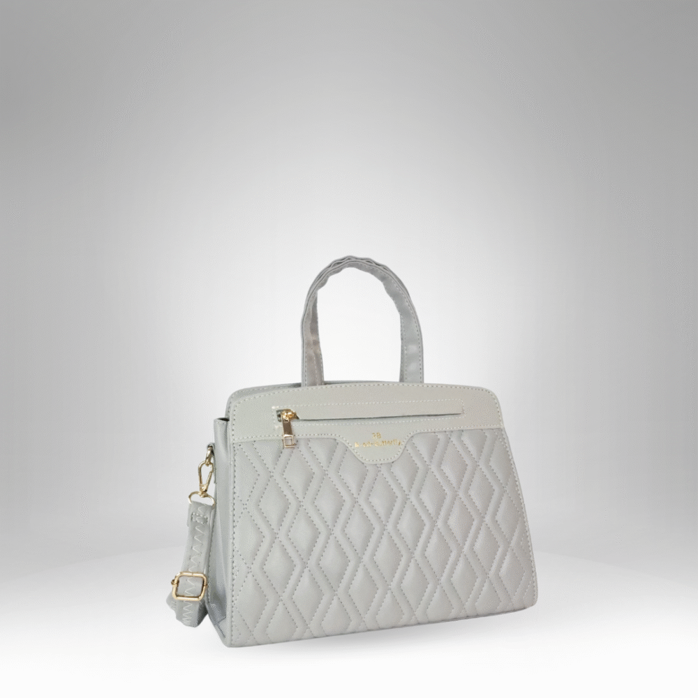 Quilted Women's Handbag with Top Handle and Crossbody Strap (AX-366) - Image 2